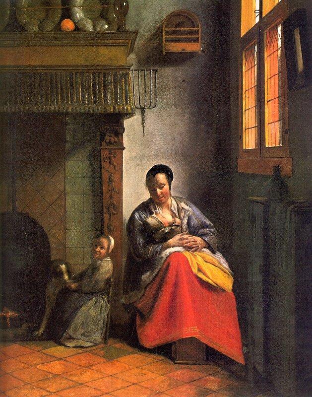 Pieter de Hooch Woman Nursing an Infant Spain oil painting art